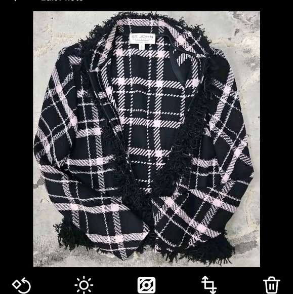 St. John Collection by Marie Gray Black/ Pink cropped jacket Size 6 - Picture 6 of 10